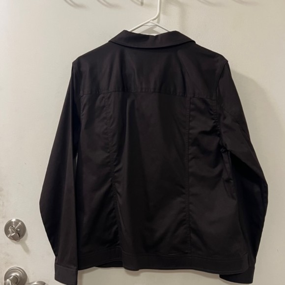 Christopher & Banks Womens Brown Collared Button Down LS Shirt Shacket Sz L - Picture 4 of 10